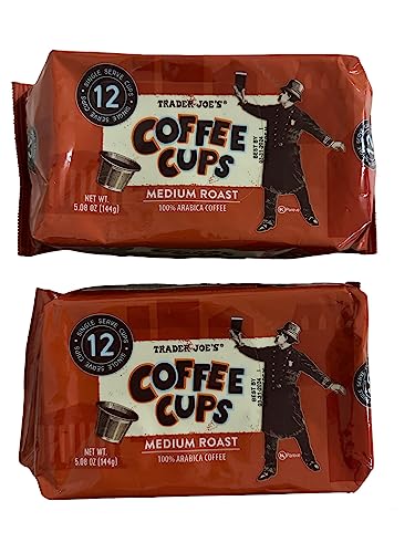 Trader Joe's Coffee Cups Medium Roast 100% Arabica Coffee 5.08 Oz. (Pack of 2)
