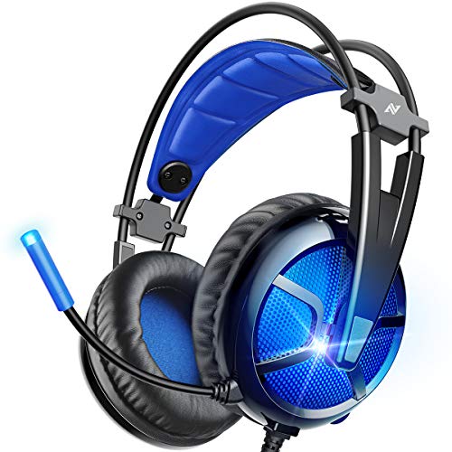ABKONCORE PC Headset with Dynamic Sensory & Noise-Cancelling Mic, 7.1 Surround Sounds, Mute Controls, LED Light, RGB Light for WFH PC, Laptop, Mac (B581 USB Gaming Headset with 7.1 Surround Sound)