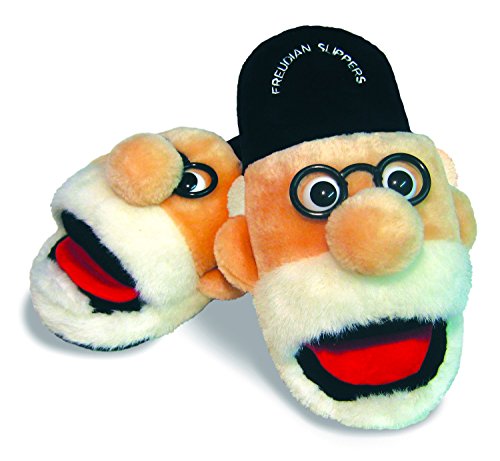 Large Freudian Slippers - Comfy Plush Slip-On Footwear with Sigmud Freud's Head and a Comfortable Built in Sock Tongue