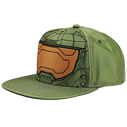 Halo Infinite Master Chief Embroidered Cosplay Snapback Hat for Men Green