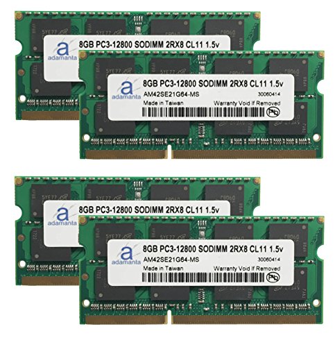 Adamanta 32GB (4x8GB) Laptop Memory Upgrade for iBuyPower Valkyrie CZ-27 DDR3 1600 PC3-12800 SODIMM 2Rx8 CL11 1.5v Notebook RAM