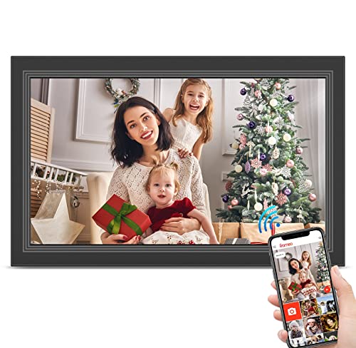 FRAMEO Digital Picture Frame- 15.6inch Digital Photo Frame with 1920 * 1080 IPS Touch Screen HD Disply,Built-in 32GB Storage,Wall-Mounted,digital Frame Share Photos and Videos via Free App