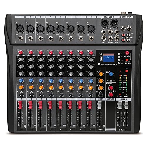 Weymic CK-80 Professional Mixer (8-Channel) for Recording DJ Stage Karaoke Music Application w/USB Drive BT