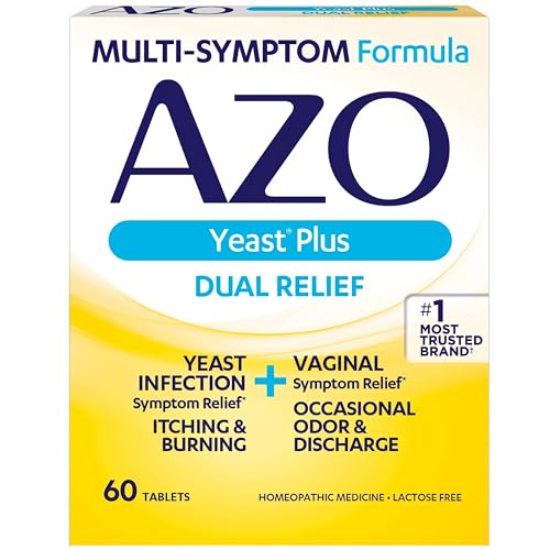 AZO Yeast Plus Dual Relief Tablets, , FSA/HSA Eligible, Yeast Infection and Vaginal Symptom Relief, Relieves Itching & Burning, 60 Count