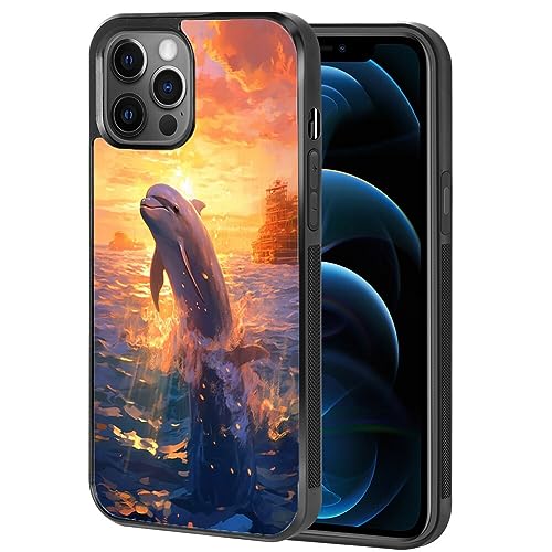 KOLHUBI Cellphone Case for iPhone 12 Pro Max Dolphin-aa894 TPU Material Safe and Waterproof Wireless Charging for iPhone 12 Pro Max Multicolor