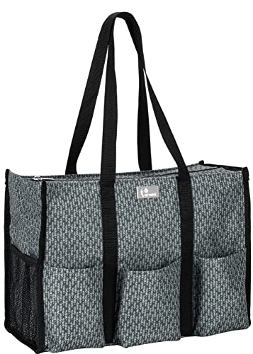 Pursetti Utility Tote with Pockets & Compartments-Perfect Nurse Tote Bag, Teacher Bag, Work Bags for Women & Craft Tote (Spruce)