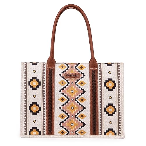 Wrangler Tote Bag for Women Western Shoulder Purses Boho Aztec Satchel Hobo Handbags WG2202-8119CF
