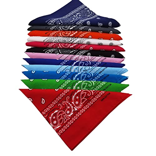 triumphal 100% Cotton bandanas/scarves for Men & Women Paisley printed 12pcs