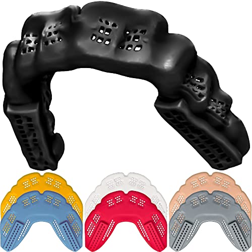 Bulletproof: World’s Thinnest & Most Breathable Mouth Guard is 3X Stronger! BJJ Flag Football Basketball Hockey Lacrosse Rugby Wrestling MMA Boxing Mouthguard Sports Braces Grinding Teeth Adult Youth