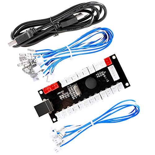 Reyann Zero Delay Arcade USB Encoder Pc to Joystick for Mame Jamma & Other Pc Fighting Games for American Style Arcade Joystick & HAPP Style Arcade Buttons