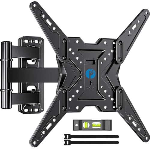 Pipishell Full Motion TV Wall Mount for Most 26-60 inch TVs with Swivel, Tilt, Extension, Single Stud Articulating TV Mount Bracket, Holds up to 77 lbs, Max VESA 400x400mm, PIMF11