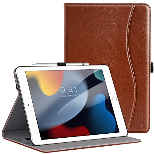 ZtotopCase for New iPad 9th/8th/7th Generation Case 10.2 Inch 2021/2020/2019, Premium PU Leather Folding Stand Cover for iPad 10.2' 9/8/7 Gen, Brown