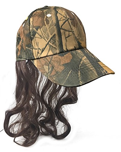 Camouflage Billy Ray Hat with Brown Mullet Hair! Bed Head, Don't Care! Now You Have The Perfect Hat to Cover The Mess Even in The Deer Stand!