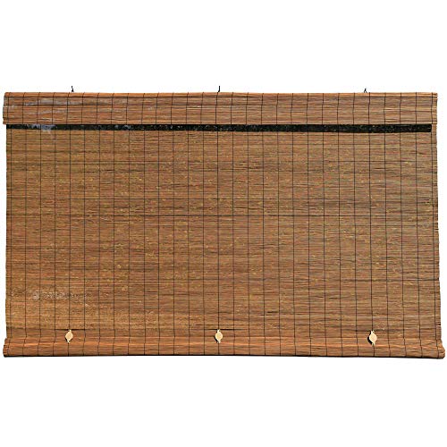 Radiance - Imperial Matchstick Cord Free Vinyl Roll-Up Shade, Fruitwood 60 Inches x 72 Inches