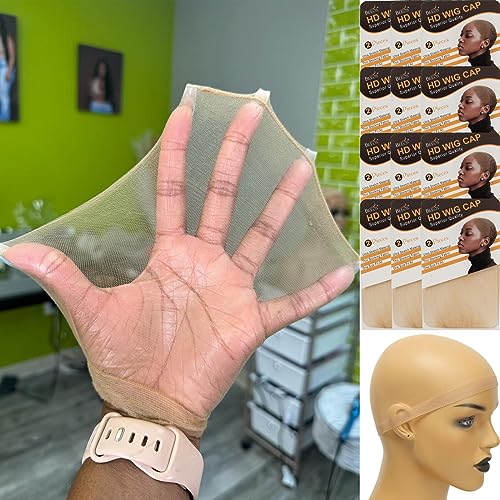 BEEOS SKINLIKE Real HD Wig Cap for Women, 24 Pieces Ultra-thin Invisible Brown Sheer Caps for Lace Front Wig Stretchy Stocking Wig Caps Wholesale
