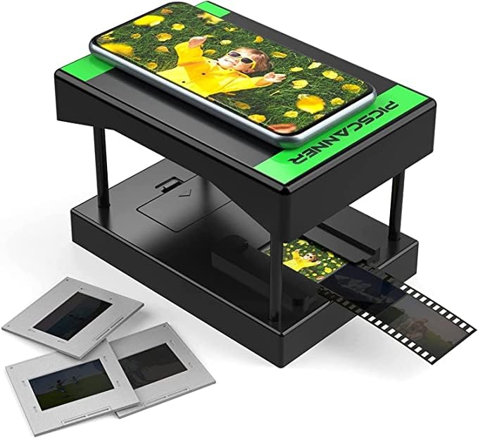 Mobile Film Scanner, 35mm Slide and Negative Scanner for Old Slides to Your Smartphone,Novelty Rugged Plastic Folding Slide Scanner with LED Backlight