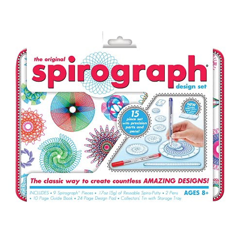 Spirograph Design Set Tin - Spiral Art Kit with Classic Gear Design Kit in a Collectors Tin for Kids Ages 8 and Up