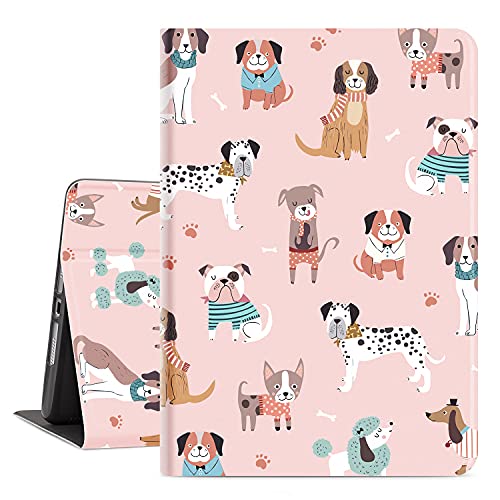 Lalumix iPad 9Th Generation Case,iPad 7Th Generation Case,iPad 8Th Generation Case 10.2 Inch for Kids with Auto Wake/Sleep Multi-Angle Viewing Adjustable Stand Shockproof Protective Cover Dog Dogs