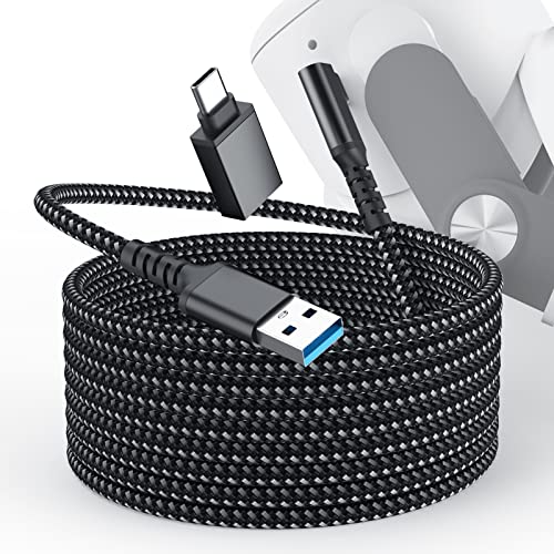Jawfait 16FT Link Cable for Oculus Quest 2 USB 3.0 Type A-C, High-Speed Gaming Accessories Data Transfer Link for VR Headsets/Steam VR/Gaming PC Compatible with Meta Quest 2/Pico