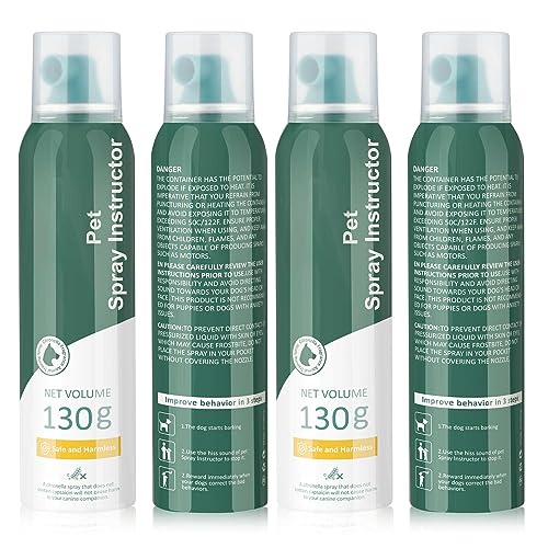 Dog Corrector Spray for Dogs, 130ml. - 4 Pack Dog Corrector Dog Trainer Stops Barking, Place Avoidance, Jumping Up, Attacks, Dog Fights & Food Stealing. Easy to use, Safe, Humane and Effective Green