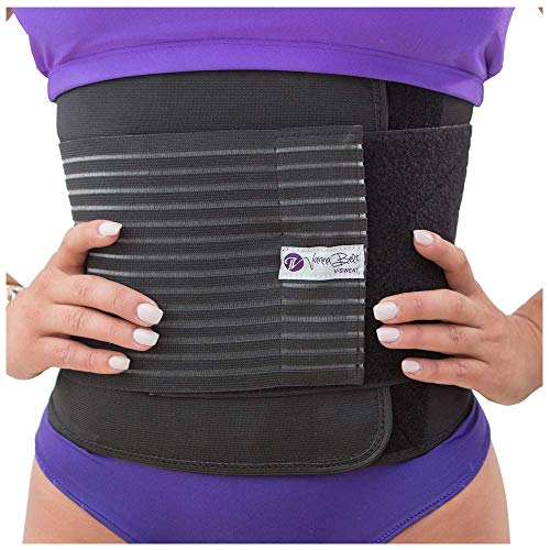 Vanna Belt V-Sweat Waist Trainer for Women for Working Out - Durable, Snug Sweat Belts for Weight Loss - Gym Waist Slimmer with Back Support, 2 Secure Straps - Large Black