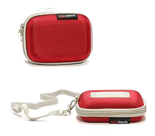 Navitech Red Hard Protective Earphone/Headphone Case Compatible with The Venstone-X1 Running Headphones