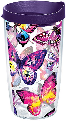 Tervis Butterfly Passion Made in USA Double Walled Insulated Tumbler Travel Cup Keeps Drinks Cold & Hot, 16oz, Classic