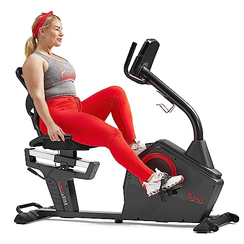 Sunny Health & Fitness Premium Magnetic Resistance Smart Recumbent Bike with Exclusive SunnyFit App Enhanced Bluetooth Connectivity - SF-RB4850SMART