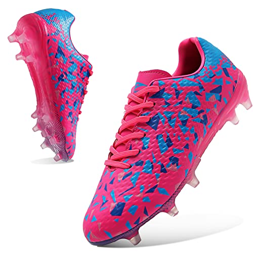 Girls Soccer Cleats Professional Grip Kids Soccer Cleats Quick Steering Force Boys Soccer Cleats Excellent Control Boys Football Cleats Anti-Skid Kids Football Cleats Lightweight FG