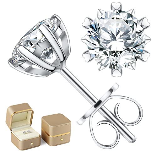 Diamond Earrings for Women Men, Gifts for Wife Mom Girlfriend, 1 carats D Color (VVS1) Moissanite Diamond Stud Earrings, Anniversary Jewelry Present for Wife, Birthday Valentines Gifts