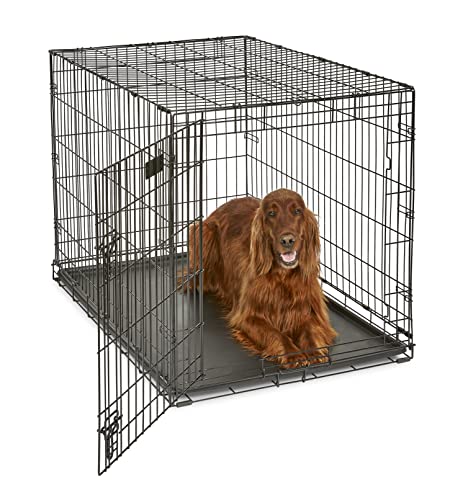 MidWest Homes for Pets Newly Enhanced Single Door iCrate Dog Crate, Includes Leak-Proof Pan, Floor Protecting Feet, Divider Panel & New Patented Features