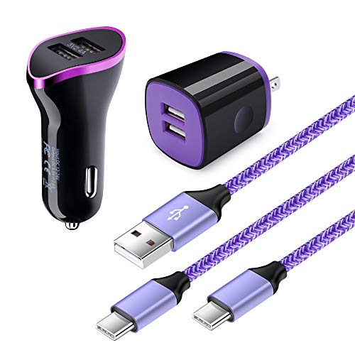 USB C Charger for S24 S23 FE S23 S22 Ultra S21 FE S10 S9 A25 A15 A05 A05s A54 A34 A24 A14 A13, Android Charger Car Fast Type C Charging Block Dual USB C Wall Charger, 2Pack 6FT A to C Charger Cable