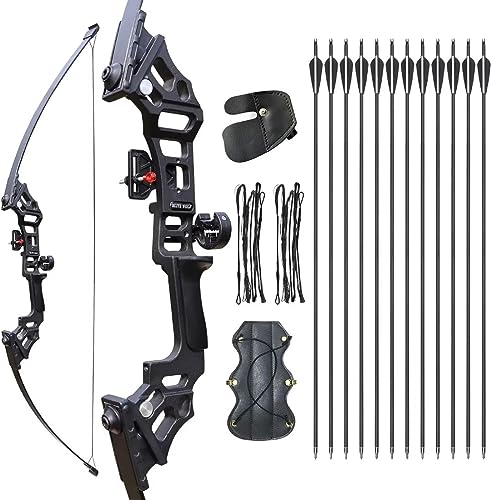 Archery Bows for Adults, Takedown Aluminum Alloy Riser Bow and Arrow Set for Adults Beginners, 30 40 Lbs Right Hand Archery Set with 12 Arrows Recurve Kit