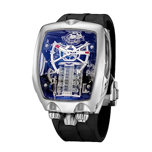 FEICE Watches for Men Automatic Skeleton Watch Waterproof Sapphire Crystal Japanese Movement Supercar Wristwatch Anti Shock Business Tourbillon FM666 (Black)
