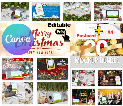 Smart Mockup 3D Merry Christmas & New Year2024