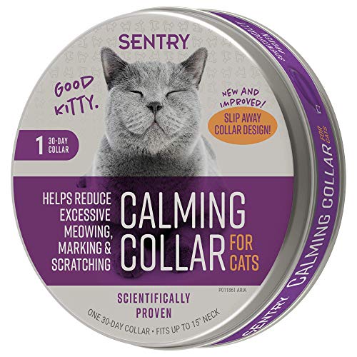 SENTRY PET Care Sentry Calming Collar for Cats, Long-Lasting Pheromone Collar Helps Calm Cats for 30 Days, Reduces Stress, Helps Calm Cats from Anxiety, Loud Noises, and Separation, 1 Count