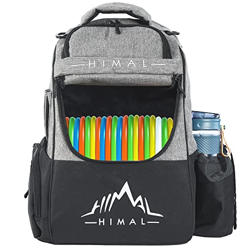 HIMAL HIMAL Disc Golf Bag with Large Capacity, Durable Disc Golf Backpack Holds 18+ Disc,and mutiple pockets,Grey