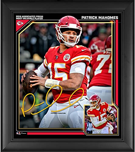 Patrick Mahomes Kansas City Chiefs 2018 NFL MVP Framed 15' x 17' Collage - Facsimile Signature - NFL Player Plaques and Collages