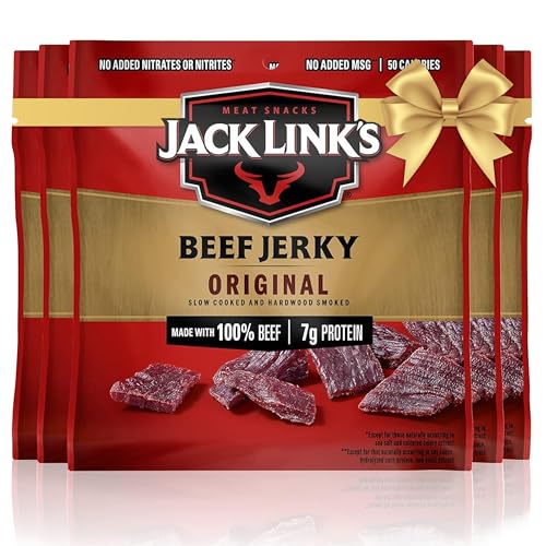 Jack Link's Beef Jerky, Original - Flavorful Meat Snack for Lunches, Ready to Eat - 7g of Protein, Made with Premium Beef - 0.625 Oz Bags (Pack of 5)