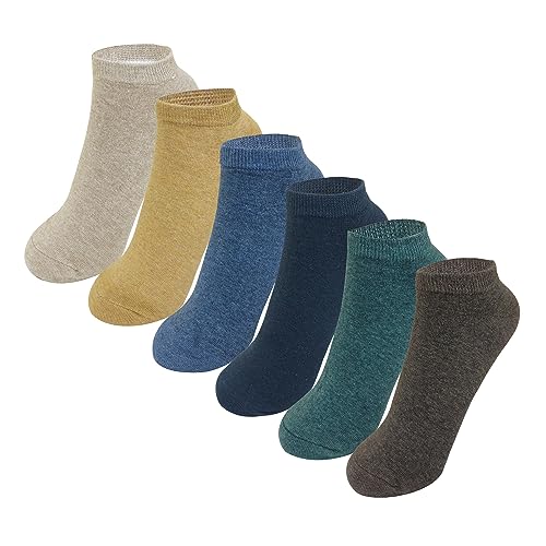 MAGIARTE Womens Ankle Socks Soft Pure Cotton Low Cut Athletic Casual Mutil Color No Show Socks for Women 6-Pack (color#09)