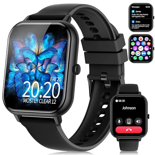 Smart Watch for Men Women(Answer/Make Calls),1.83' Fitness Tracker with Blood Pressure Heart Rate Sleep Monitor,Pedometer,123 Sport Modes,IP68 Waterproof Smartwatches Compatible with iPhone&Android