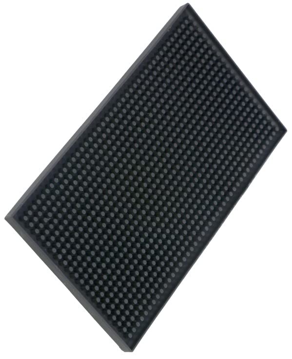 XieNie Bar Mat 6 x 12 Small Black, Coffee Mat for Home Bar, Bar Service Spill Mat for Cocktail Bartender Kitchen Countertop, PVC Counter Top Cup Mats Glasses Drying Mat, 1PCS