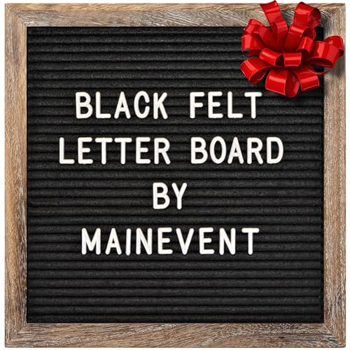 Felt Letter Board with Precut Letters Number Set 10x10 Inch, First Day School Board, Changeable Black Message Word Classroom Decor Baby Announcement Sign Wifi Password New Pregnancy