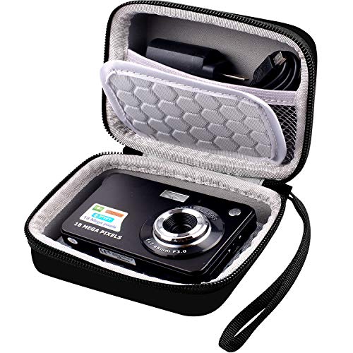 Carrying & Protective Case for Digital Camera, AbergBest 21 Mega Pixels 2.7' LCD Rechargeable HD/Kodak Pixpro/Canon PowerShot ELPH 180/190 / Sony DSCW800 / DSCW830 Cameras for Travel - Black