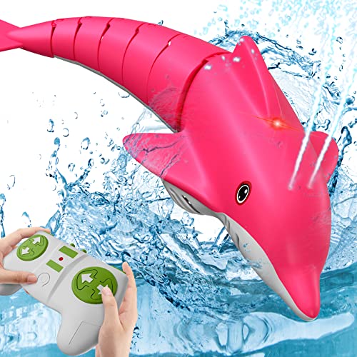 You And I Hooray Remote Control Dolphin Toy RC Dolphin Water Toys for Swimming Pool Bathroom Great Gift RC Boat Toys for Kids