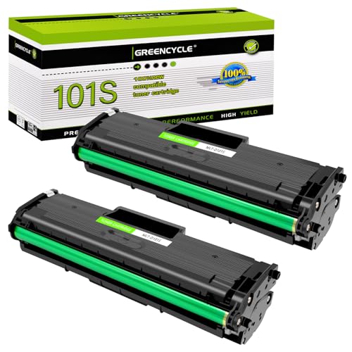greencycle MLTD101S Compatible Toner Cartridge Replacement for Samsung 101S MLT D101S MLT-D101S Use with ML-2165W SCX-3400 SCX-3405W SCX-3405FW ML-2165 Printer (2-Pack, Black)