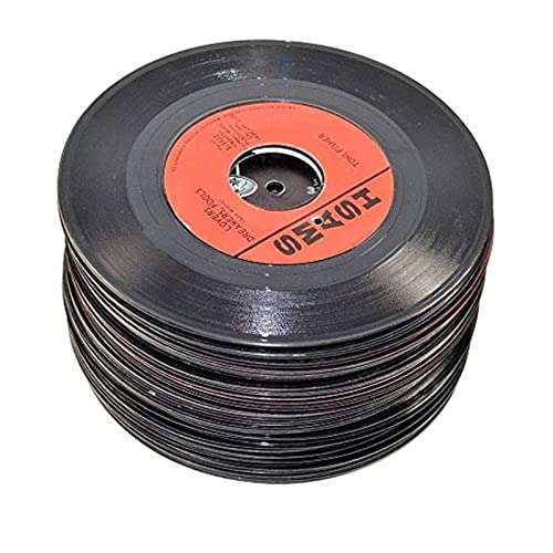 VinylShopUS - Lot of 7' Vinyl Records for Crafts & Decoration Artwork for Party Decor Artist Studio Vintage Look (Lot of 10)