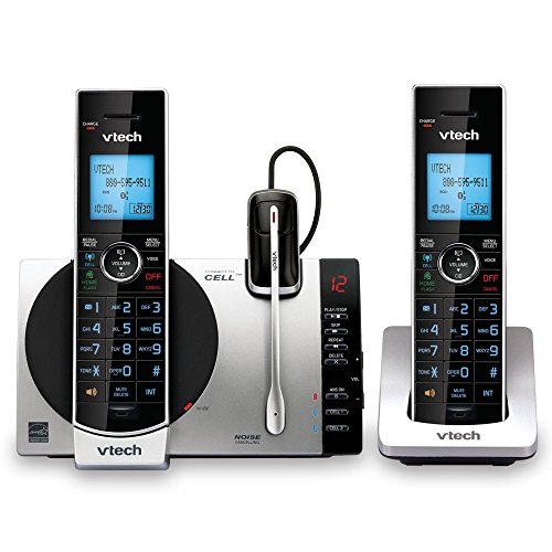 VTech Connect to Cell DS6771-3 DECT 6.0 Cordless Phone - Black, Silver, 6.9' x 4' x 6.6'