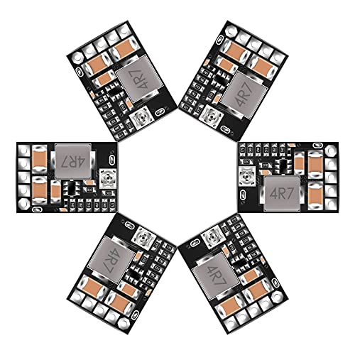 DROK DC Buck Converter, 6pcs Mini Voltage Regulator DC 4.5-20V 12V 9V Step Down to 5V Reducer Board 3A 10W Fixed Adjustable Volt Output Step-Down Transformer Power Supply Stabilizer Module