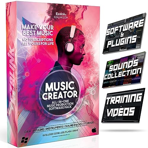 Music Software Bundle for Recording, Editing, Beat Making & Production - DAW, VST Audio Plugins, Sounds for Mac & Windows PC